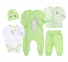Детский комплект с пяти предметов для новорожденных КП 218 Бемби интерлок зеленый-белый-рисунок 0