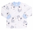 Дитяча сорочечка для новонароджених РБ 97 Бембі байка молочний-блакитний-малюнок 0