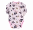 Боди с длинным рукавом для новорожденных БД 59а Бемби интерлок серый-розовый-рисунок 0