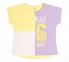 Дитяча футболка на дівчинку ФБ 898 Бембі бузковий-лимонний 0