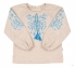 Детская этно-рубашка вышиванка для девочки с длинным рукавом РБ 132 Бемби молочный 1