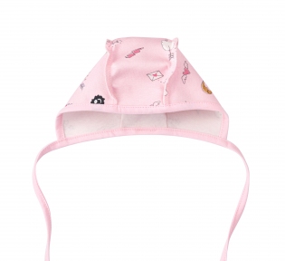 Дитячий чепчик для новонароджених (в упаковці 5 шт) ШП 2 Бембі байка рожевий-малюнок дівчинка