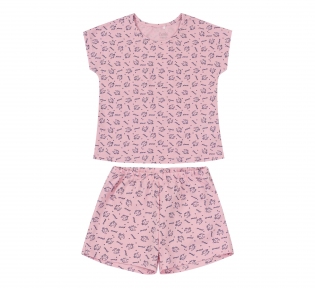 Детская летняя пижама для девочки ПЖ 50 Бемби розовый-рисунок