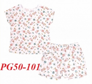 Детская летняя пижама для девочки ПЖ 50 Бемби белый-рисунок