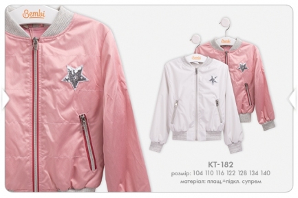 Дитяча весняна куртка для дівчинки КТ 182 Бембі, плащівка + супрем