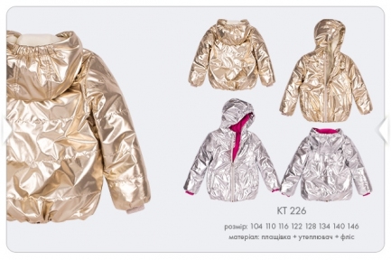 Детская осенняя куртка на девочку КТ 226 Бемби плащевка + утеплитель + флис