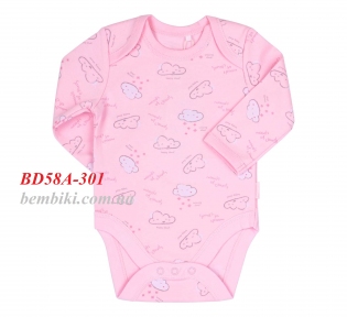 Боди с длинным рукавом для новорожденных БД 58а Бемби розовый-рисунок
