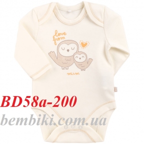 Боди с длинным рукавом для новорожденных БД 58а Бемби молочный
