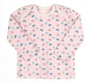 Детская футболка для новорожденных ФБ 826 Бемби рибана розовый-рисунок девочка