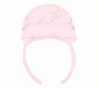 Детская шапочка для новорожденных ШП 45 Бемби интерлок светло-розовый-серый