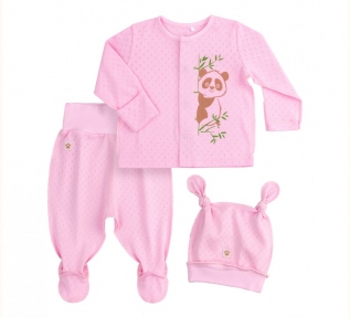 Детский комплект для новорожденных с двух предметов КП 214 Бемби рибана розовый
