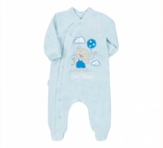 Детский комплект для новорожденных с двух предметов КП 232 Бемби велюр светло-голубой