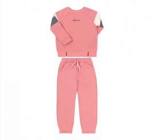 Дитячий спортивний костюм для дівчинки КС 689 Бембі рожевий-сірий
