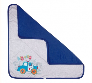 Детское одеяло для мальчика 90х90 с рисунком ОД 4 Бемби интерлок синий