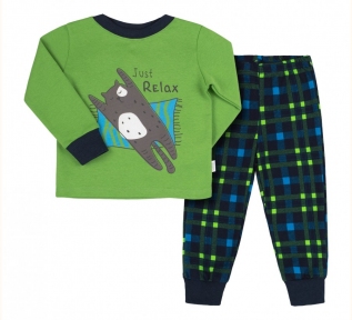 Детская пижама универсальная ПЖ 53 Бемби синий-зеленый-рисунок