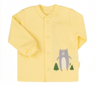 Детская распашонка для новорожденных РБ 97 Бемби байка желтая-печать