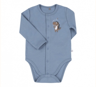 Боди с длинным рукавом для новорожденных БД 59а Бемби интерлок голубой(40E)