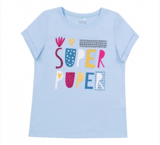 Детская летняя футболка для девочки ФБ 813 Бемби светло-голубой