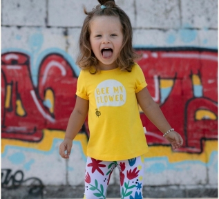 Детская летняя футболка для девочки ФБ 813 Бемби желтый