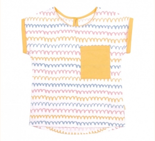 Детская летняя футболка для девочки ФБ 814 Бемби белый-светло-желтый