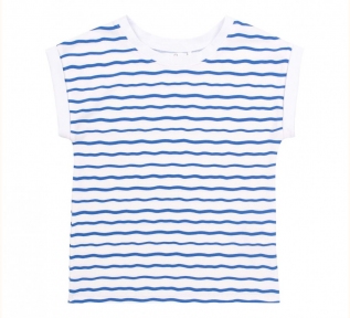 Детская летняя футболка для девочки ФБ 815 Бемби белый-синий