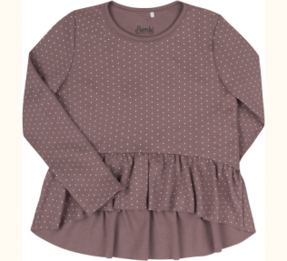 Детская футболка для девочки ФБ 848 Бемби коричневый-рисунок
