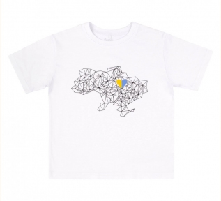 Дитяча етно-футболка універсальна ФБ 929 Бембі білий-чорний