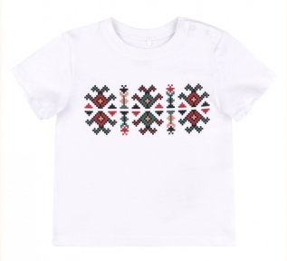 Детская этно-футболка универсальная печать ФБ 960 белый