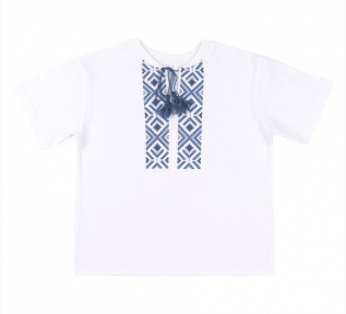 Детская этно-футболка печать на мальчика ФБ 961 Бемби белый