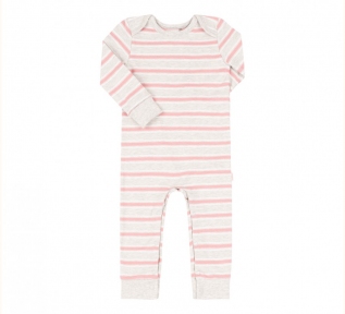 Детский комбинезон человечек с длинным рукавом для новорожденных КБ 149 Бемби серый-розовый
