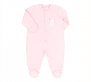 Детский комбинезон человечек с длинным рукавом для новорожденных КБ 4 Бемби светло-розовый