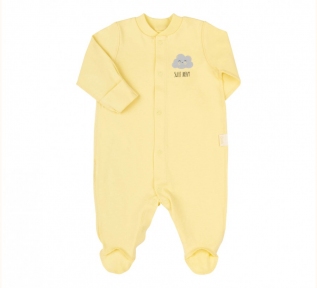 Детский комбинезон человечек с длинным рукавом для новорожденных КБ 4 Бемби желтый(50E)