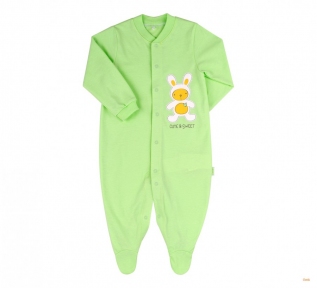 Детский комбинезон человечек с длинным рукавом для новорожденных КБ 77 Бемби супрем зеленый