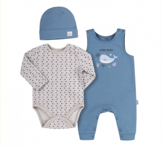 Детский комплект для новорожденных КП 252 Бемби голубо-серый