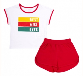Дитячий костюм на дівчинку КС 656 Бембі білий-червоний