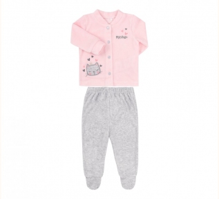 Детский костюм для новорожденных КС 737 Бемби светло-розовый-серый