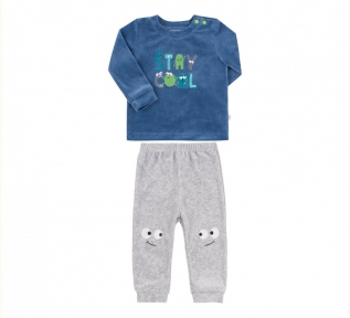 Детский костюм для новорожденных КС 738 Бемби синий-серый