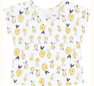 Детская летняя пижама для девочки ПЖ 50 Бемби белый-желтый-рисунок