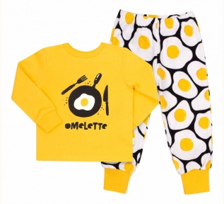 Детская пижама универсальная ПЖ 53 Бемби желтый-белый-рисунок