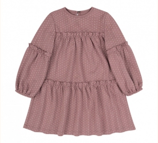Детское платье для девочки ПЛ 326 Бемби коричневый-рисунок
