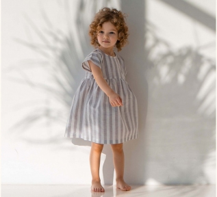 Детское летнее платье на девочку ПЛ 336 Бемби светло-серый-рисунок