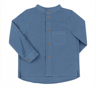 Детская рубашка РБ 170 Бемби муслин синий