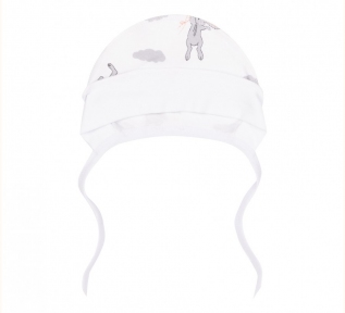 Дитяча шапочка для новонароджених ШП 45 Бембі інтерлок білий-світло-сірий