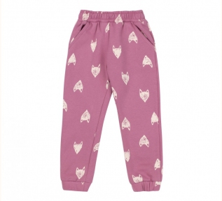 Дитячі спортивні штани на дівчинку ШР 784 Бембі рожевий-малюнок