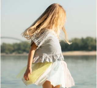 Детская юбка для девочки ЮБ 101 Бемби серый-разноцветный