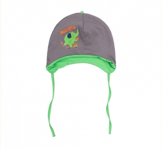 Детская шапочка для мальчика ШП 80 Бемби супрем серо-зеленый