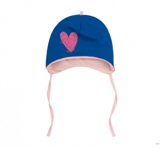Детская шапочка для девочки ШП 80 Бемби супрем синий-розовый