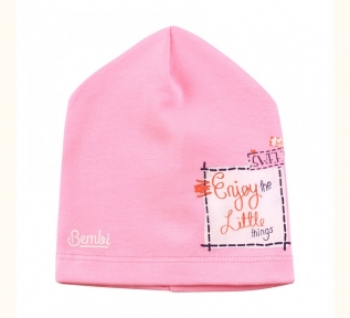 Детская шапочка для девочки ШП 83 Бемби лайкра розовая розовая
