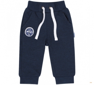 Дитячі спортивні штанці для хлопчика ШР 522 Бембі двунитка меланж меланж-синій