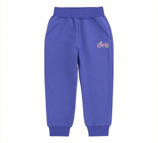 Детские спортивные штаны для девочки ШР 578 Бемби трикотаж двунитка + уткорса л/к фиолетовый
